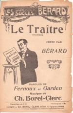 Partition de "Le Traître", chanson créée par Bérard