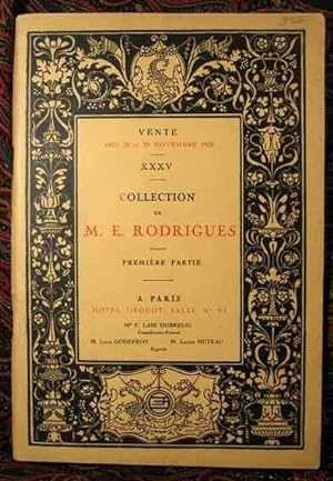 Collection de M. E. Rodrigues. Premiere Partie. Peintures, Aquarelles, Dessins Enluminures, Gouac...