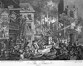 The Times, two plates from The Works of William Hogarth from the Original Plates restored by Jame...