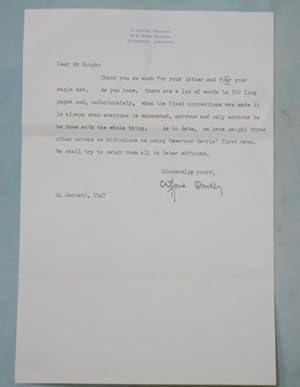 Typed Letter Signed, 1TLS on Author's Stationery to Tilghman Hough
