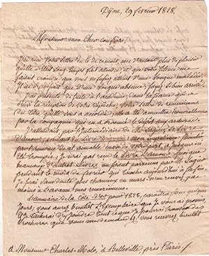 Belle lettre autographe signée de l'écrivain historien Claude-Nicolas Amanton adressée à un confr...