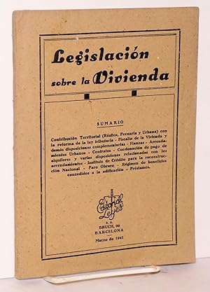 Legislación sobre la vivienda; Sumario[:] contribución territorial (rústica, pecuaria y urbana) c...