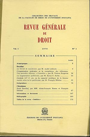 Revue générale de droit vol. 1 No 2 1970