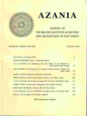 Azania. Journal of The British Institute of History and Archaeology in Eastern Africa, later (fro...