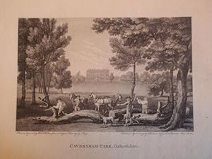 Original Antique Engraving Illustrating Caversham Park in Oxfordshire.