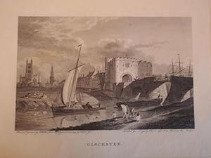 Original Antique Engraving Illustrating a View of Gloucester.