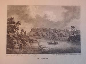 Original Antique Engraving Illustrating a View of Windsor.