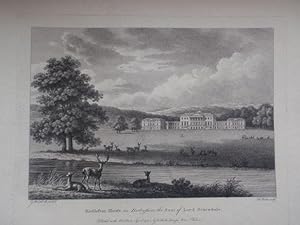 Original Antique Engraving Illustrating Kedleston House in Derbyshire, the Seat of Lord Scarsdale...