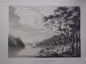 Original Antique Engraving Illustrating a View of Dromana the Seat of Lord Grandison, on the Rive...