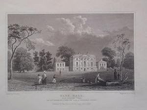 A Fine Original Antique Engraved Print Illustrating a View of Hare Hall in Essex. Published in 1833.