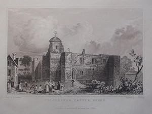 A Fine Original Antique Engraved Print Illustrating a View of Colchester Castle in Essex. Publish...