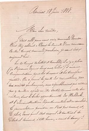 Belle lettre autographe signée du journaliste Maxime Rude adressée au sénateur A. Dide, où il sol...