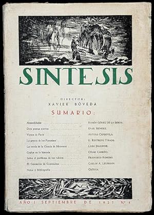 Revista SÍNTESIS. Año I No 4. Septiembre de 1927. Director: Xavier Bóveda