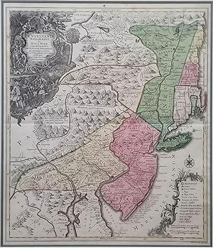 Pensylvania Nova Jersey et Nova York cum Regionibus ad Fluvium Delaware in America Sitis