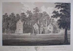 Fine Original Antique Engraving Illustrating a View of Little Wirley Hall in Staffordshire.