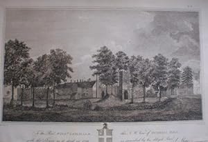 Fine Original Antique Engraving Illustrating a North West View of Rushall Hall in Staffordshire.