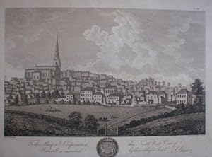 Fine Original Antique Engraving Illustrating a North West View of Walsall in Staffordshire.