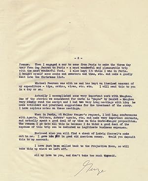CUKOR, GEORGE Typed Letter SIGNED