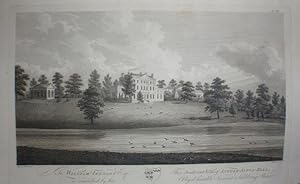 Fine Original Antique Engraving Illustrating a South East View of Little Aston Hall .