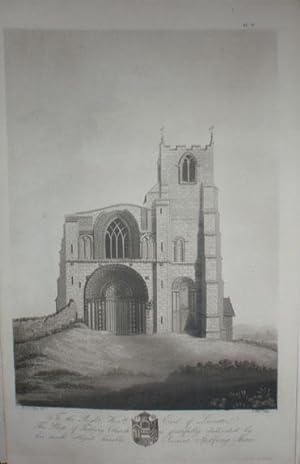 Fine Original Antique Engraving Illustrating a View of Tutbury Church.