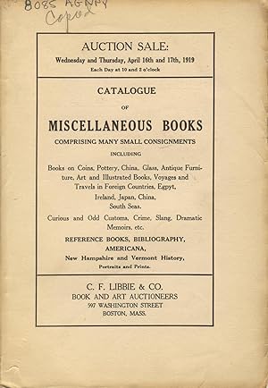 Catalogue of miscellaneous books, comprising many small consignments