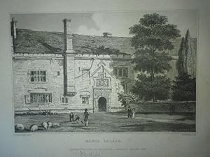 Fine Original Antique Engraving Illustrating Manor Palace, Published in 1830.