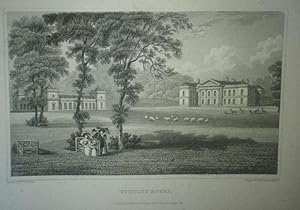Fine Original Antique Engraving Illustrating Studley Royal, Published in 1829.