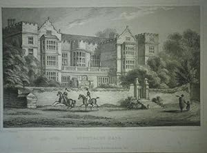 Fine Original Antique Engraving Illustrating Fountains Hall in Yorkshire, Published in 1829.