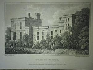 Fine Original Antique Engraving Illustrating Wressle Castle in Yorkshire, Published in 1829.