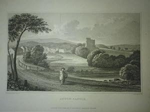 Fine Original Antique Engraving Illustrating Ayton Castle in Yorkshire, Published in 1829.