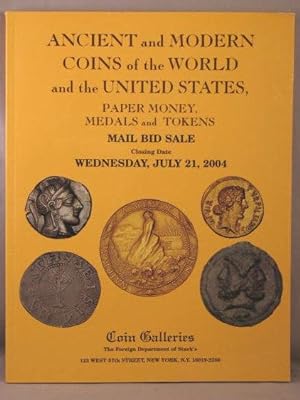 Ancient and Modern Coins of the World and the United States, Paper Money, Medals and Tokens; Mail...