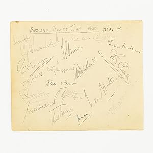 A detached autograph album leaf (165 × 200 mm) signed (mainly) in pencil by the touring MCC team ...