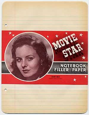 Movie Star Notebook Filler Paper - Jeanne Crain