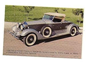 Post Card: 1929 Rolls Royce Picadilly Roadster, Formerly Owned By Charlie Chaplin .ephemera