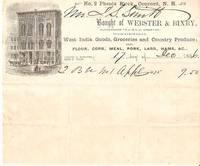 1856 HANDWRITTEN & PRINTED PROVISIONER'S BILL TO J.S. SMITH FOR TWO BARRELS OF NO. 1 APPLES