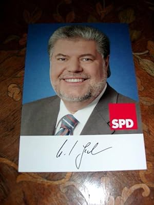 Carte postale en couleur signée - Autographe original de Kurt Beck Ministre-président (Ministerpr...