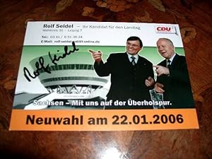 Carte en couleur signée - Autographe original de Rolf Seidel, Homme politique allemand (CDU).