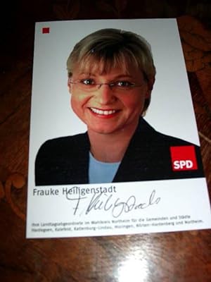 Carte en couleur signée - Autographe original de Frauke Heiligenstadt ,femme politique allemande ...