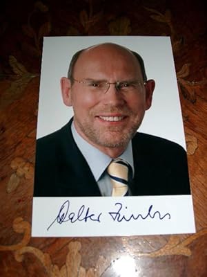 Carte en couleur photographique signée - Autographe original de Walter Hirche Ministre des affair...