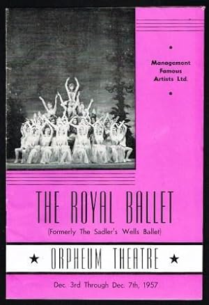 The Royal Ballet [Formerly The Sadler's Wells Ballet]; Program, Vancouver, 1957