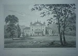 Fine Original Antique Engraving Illustrating Rokeby Hall in Yorkshire, Published in 1829.