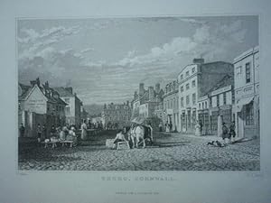 Original Antique Engraved Print Illustrating Truro, Cornwall.