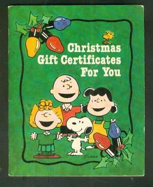 CHRISTMAS GIFT CERTIFICATES FOR YOU. (Hallmark #275HEP800) - Charlie Brown, Lucy, Snoopy Cover.