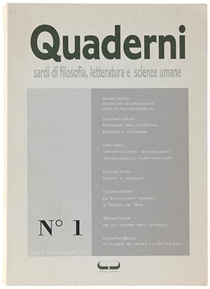 QUADERNI SARDI DI FILOSOFIA, LETTERATURA E SCIENZE UMANE - Anno I. N.1. giugno-dicembre 1994.: