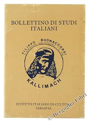 BOLLETTINO DI STUDI ITALIANI. Rivista annuale. Anno I - n.1.: