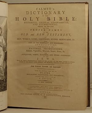 Calmet's Dictionary of the Holy Bible: historical, critical, geographical, and etymological etc. ...