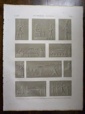 DESCRIPTION DE L'EGYPTE. Denderah (Tentyris). Costumes et bas-reliefs sculptés dans l'appartement...