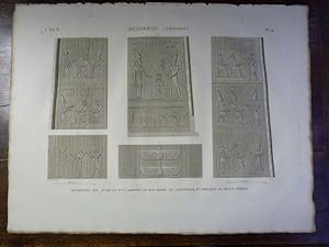 DESCRIPTION DE L'EGYPTE. Denderah (Tentyris). Décoration des antes et d'un soffite, et bas-relief...