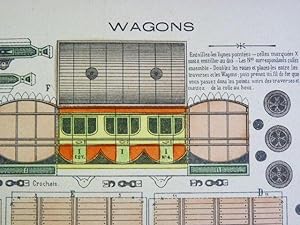 Petites constructions : Wagons. Imagerie d'Épinal Pellerin n°1205.