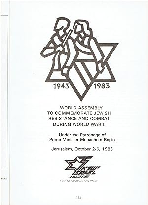 World Assembly to Commemorate Jewish Resistance and Combat During World War II , 1943-1983